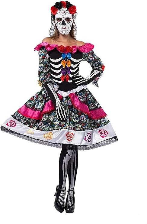 Strój SZKIELETORKA SENIORITA Day Dead Halloween roz. L K82