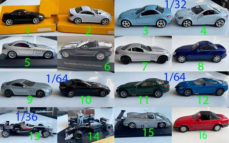 Mercedes SLK SLR F1 Sauber 64 43 32 24 Minichamps Ixo Norev Siku Herpa