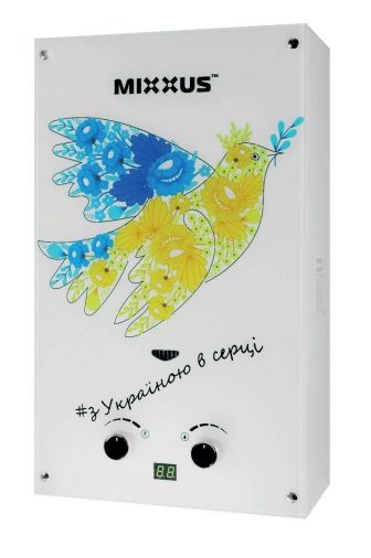 Газова колонка MIXXUS GWH-0110 димохідна 10 л/хв (колір білий)