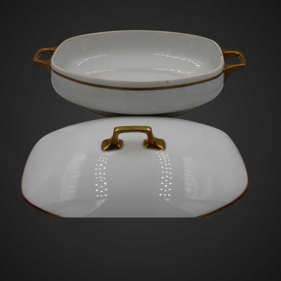 Elegancka waza złoto krem przedwojenna  b4/122715