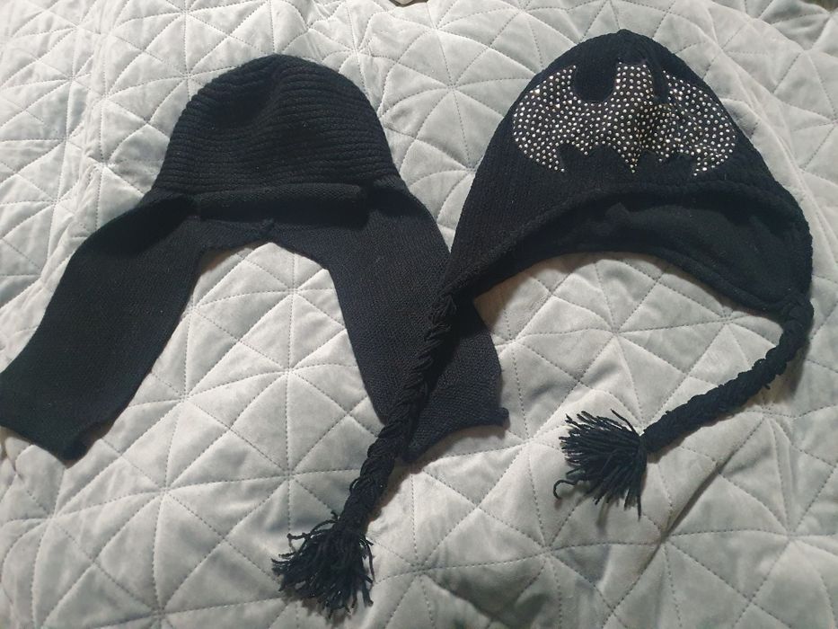 Шапка вушанка чорна дитяча