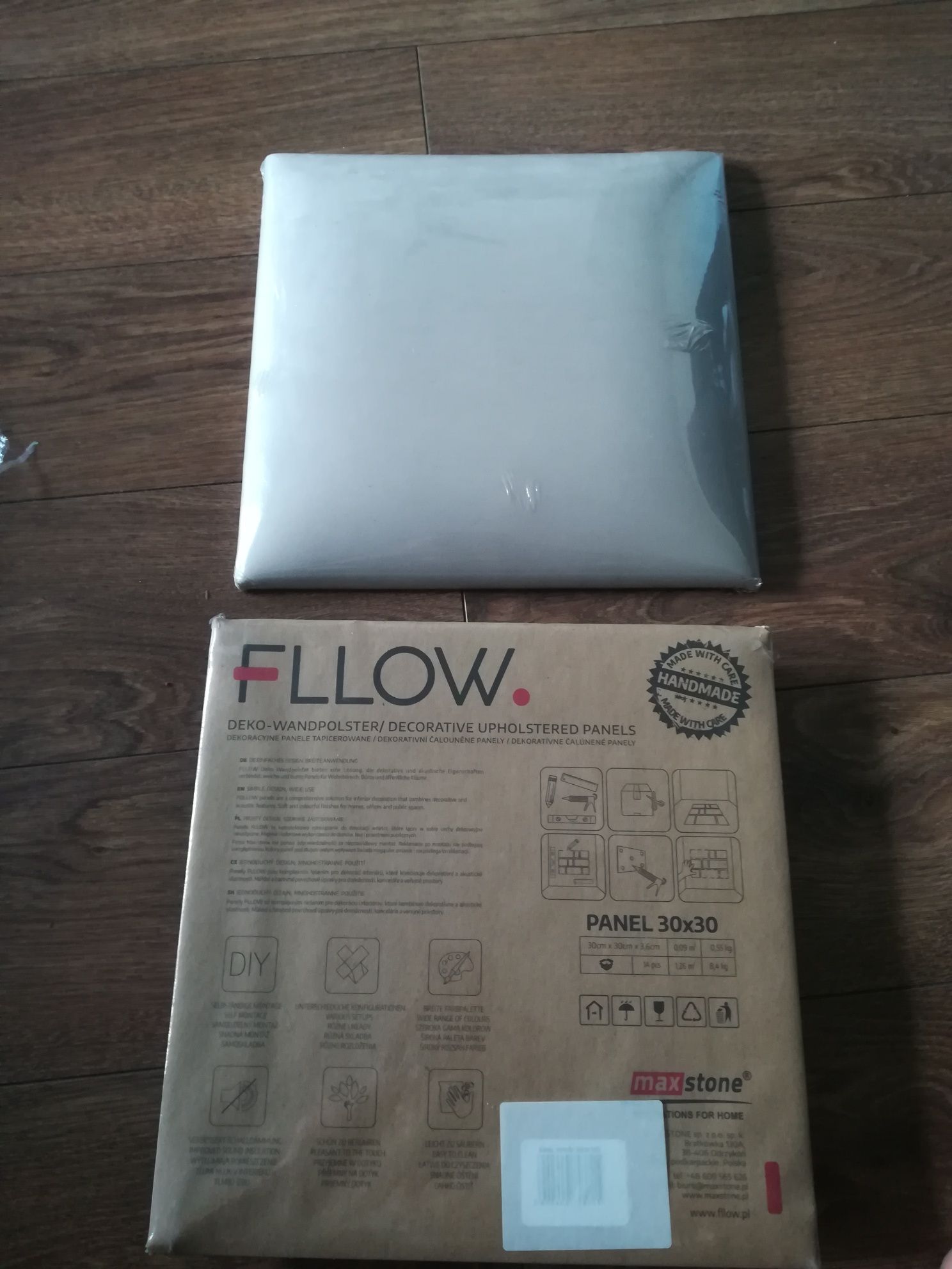 Dekoracyjne panele ścienne 30 x 30 cm materiałowe 3szt.