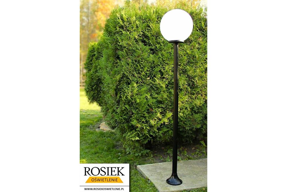 Lampa ogrodowa parkowa Kula BIAŁA 40cm - 214cm | OSTATNIE SZTUKI