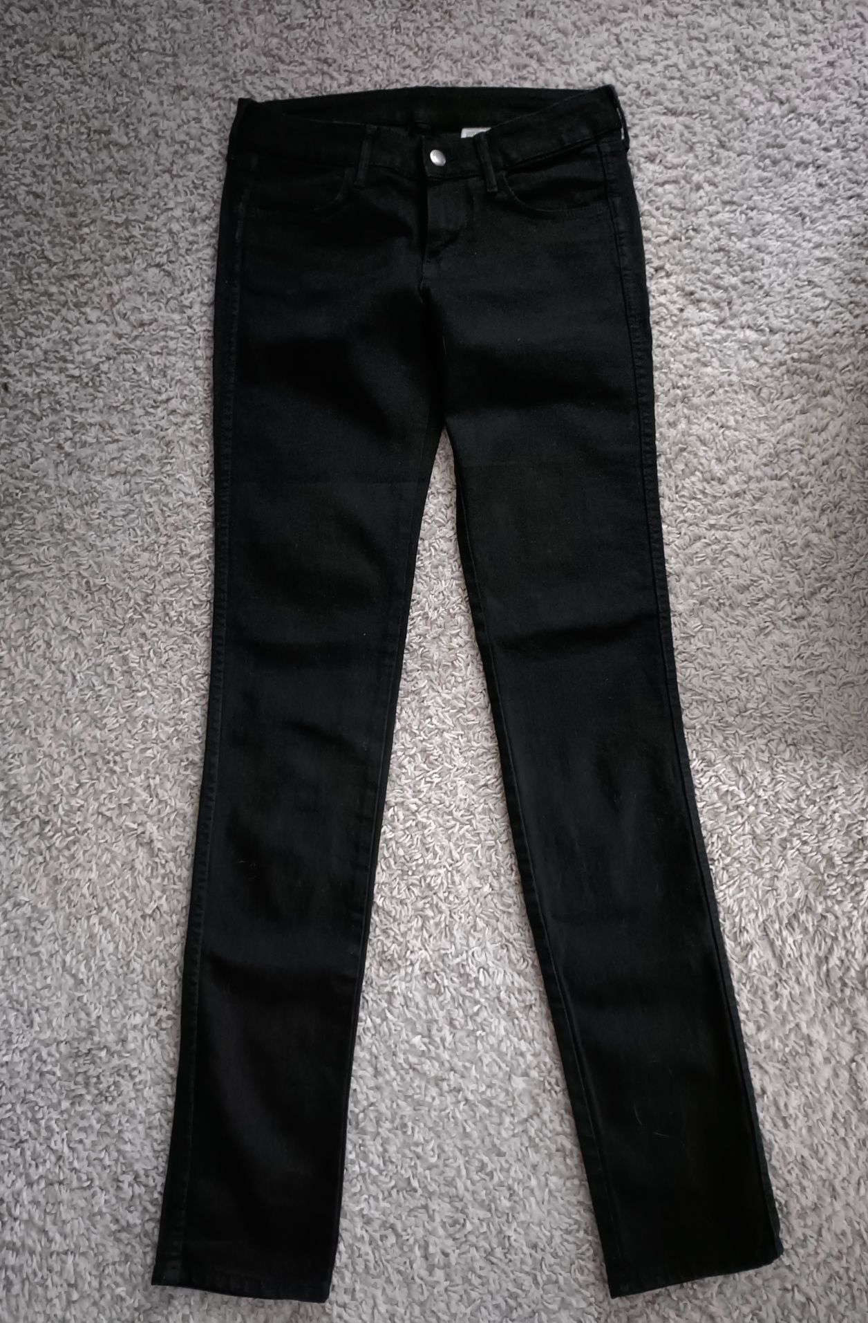 Czarne jeansy H&M, rozm XS