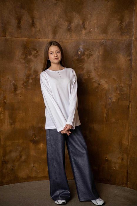 Джинси з блиском штани для дівчинки підлітка широкі модні