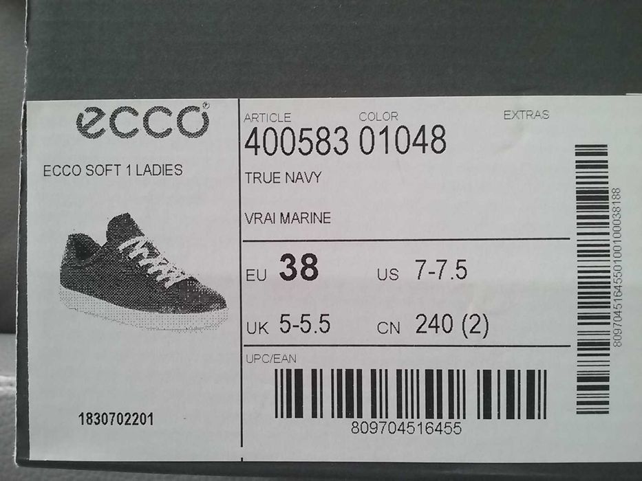Ecco Soft 1 True navy 38 nowe