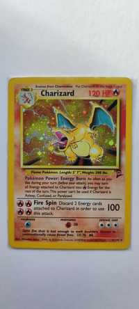 Oryginalna karta Pokemon Charizard holo 4/130 Base set 2 - vintage