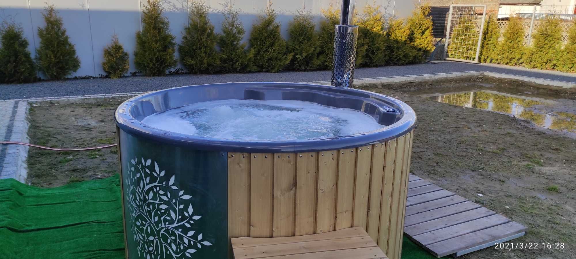 Gorąca beczka ruska bania jacuzzi jakuzi basen elektryczna