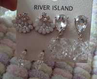 RIVER ISLAND/ Komplet 3 par kolczyków, Kolczyki zdobione/ NOWE