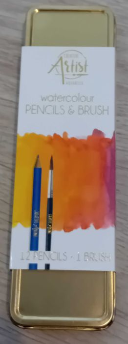 Creative Artist -zestaw 12 kredek akwarelowych+pędzel,w metalowym etui