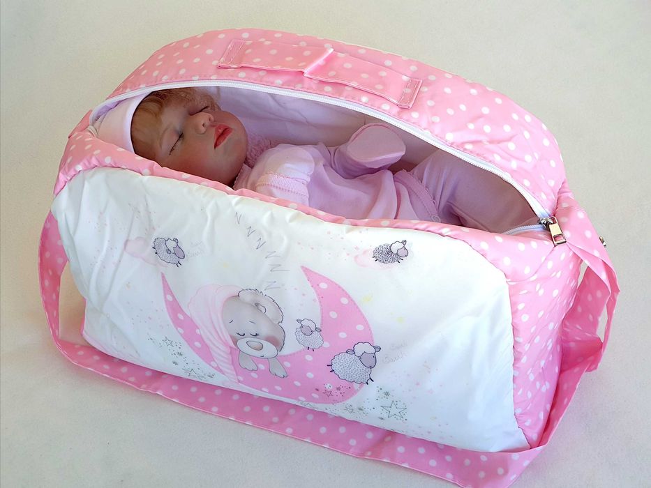 Bebé Reborn Menina Cabelo Enraizado 2kgs em Bolsa de Transporte Novo