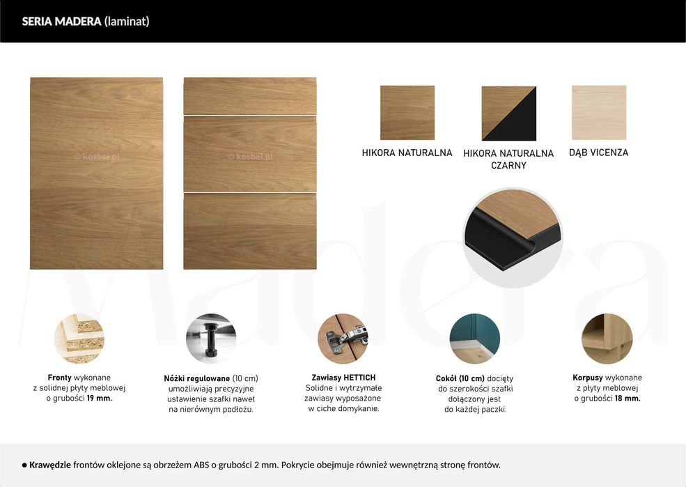 Kuchnia MADERA meble, szafki kuchenne mat TRANSPORT wycena [MK]