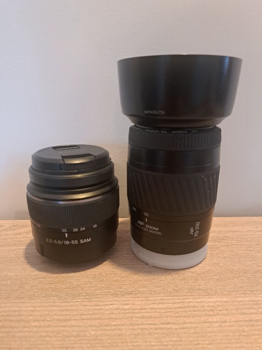Aparat Sony DSLR a37 zestaw Sony A 18-55, Minolta 70-210