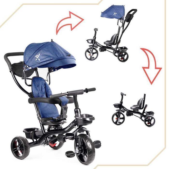 ROWEREK Trójkołowy Dziecięcy TRIKE FIX V3 LITE WÓZEK z Prowadnikiem