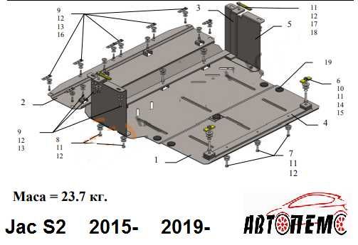 Захист двигуна JAC JS2 J4 J5 J6 J7  S2 S3 S4 S5  N56  Sunray  M528  T8