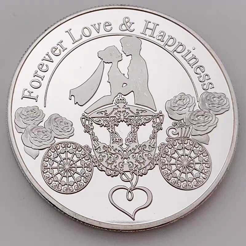 Посріблена сувенірна монета "Вічна любов і щастя"
