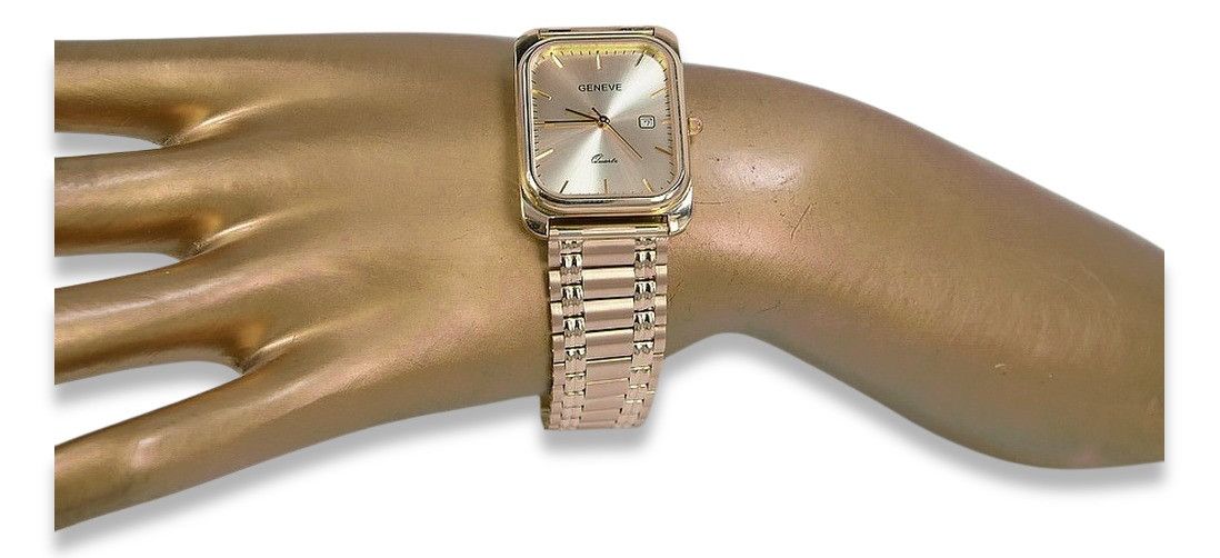 Męski zegarek z czerwonego złota 14k 585 Geneve mw001r&mbw009r Warszaw