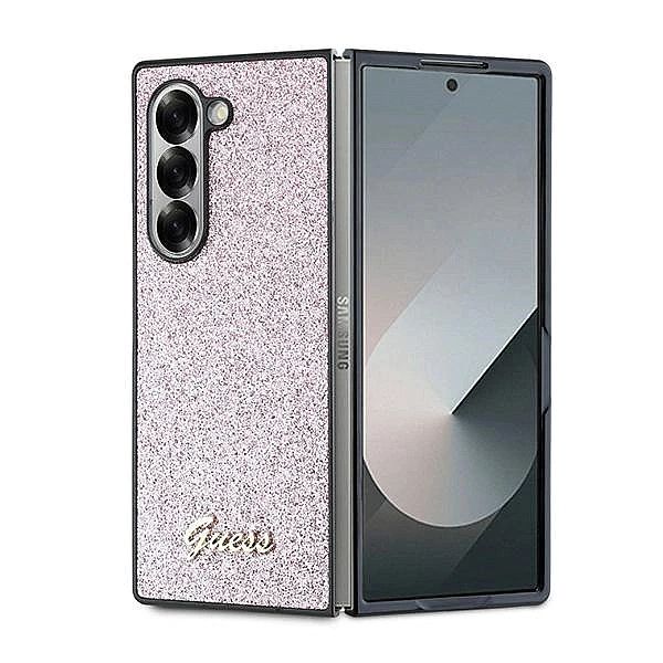 Etui Guess 4G Glitter Script na Samsung Galaxy Z Fold 6 - różowe