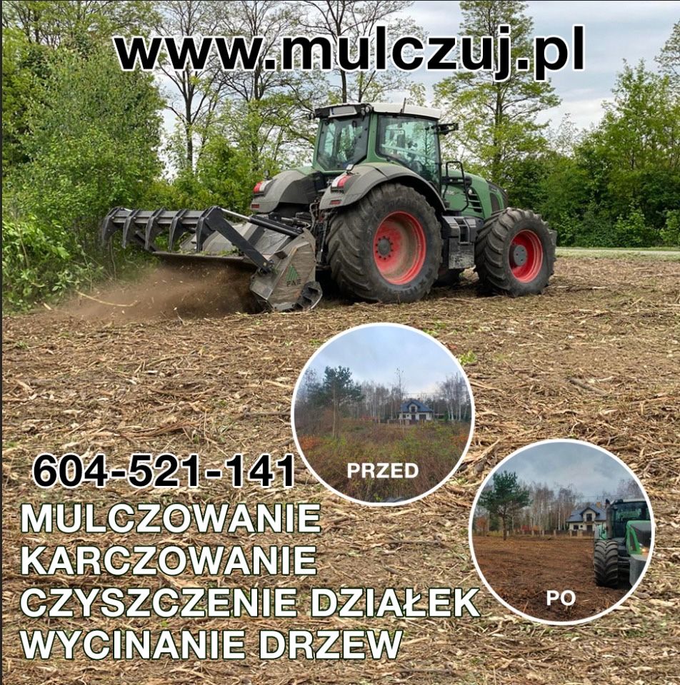 Mulczowanie mulczer frezowanie karczowanie czyszczenie wycinka