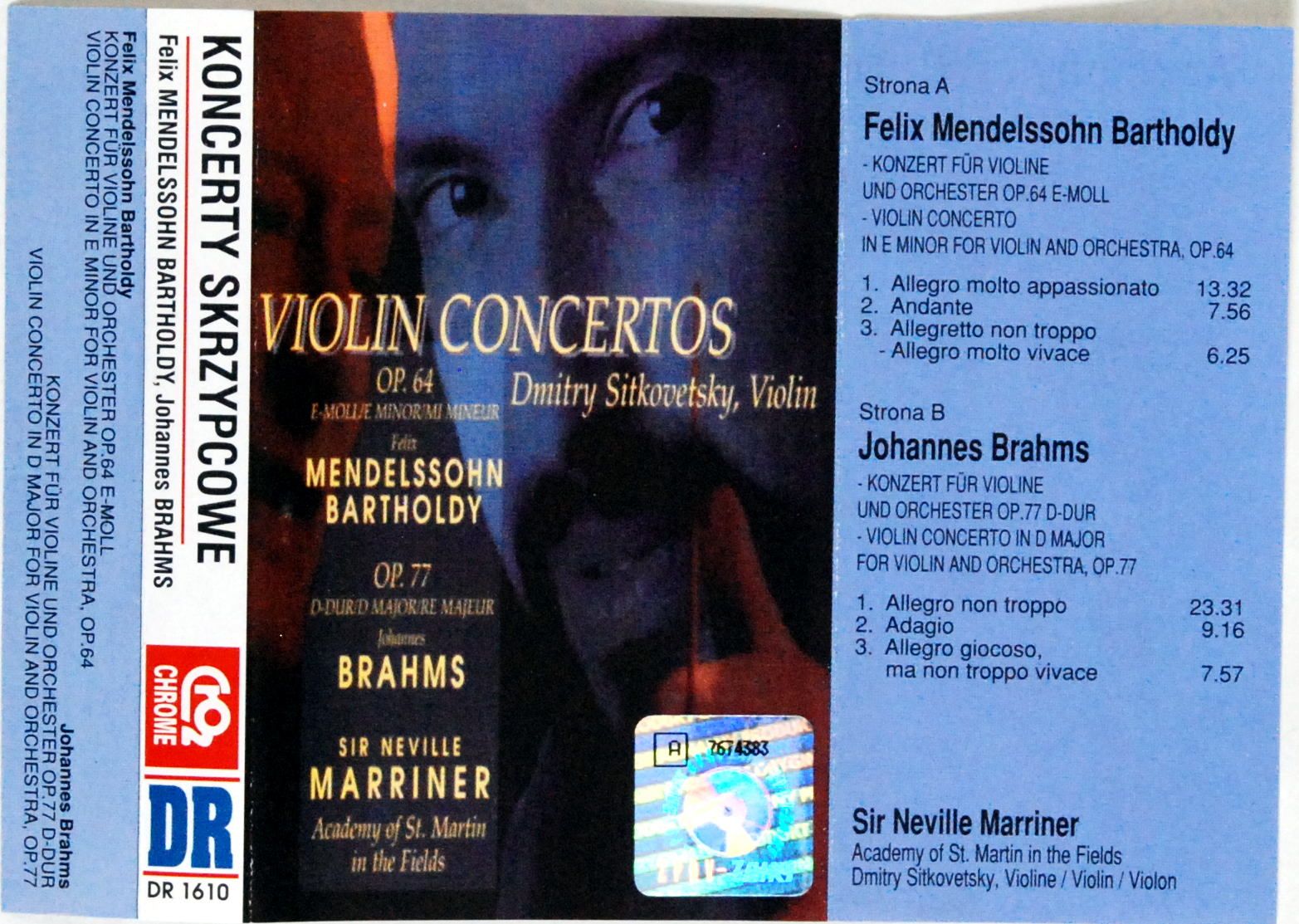 Mendelssohn Bartholdy, Brahms - Koncerty Skrzypcowe (MC) BDB