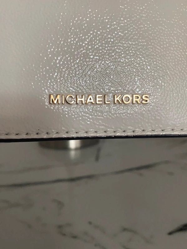 Michael Kors torebka skorzana kopertowka biala leather bag