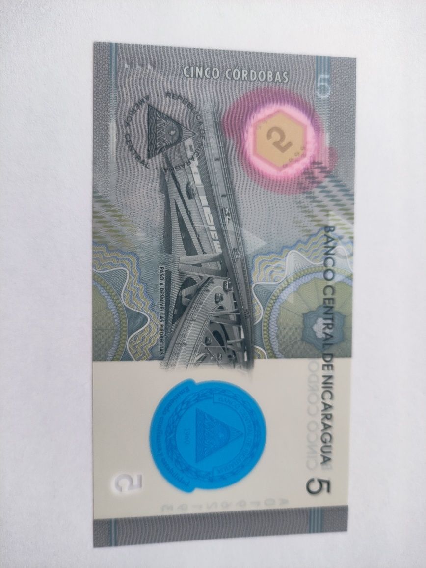 Банкнота, Никарагуа 5 кордоба 2020, полимер. UNC