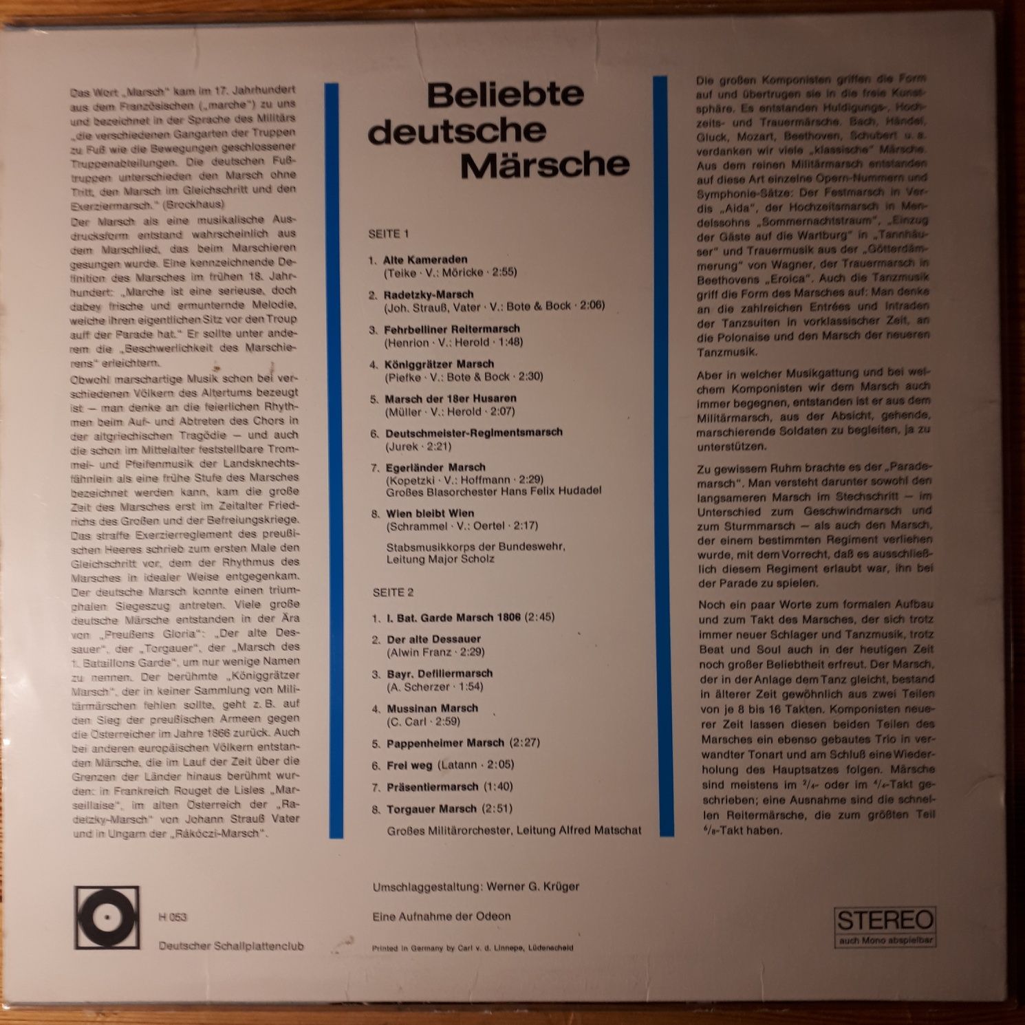 Płyta winyłowa - Beliebte Deutsche Märsche, LP, Stereo, VG/EX+