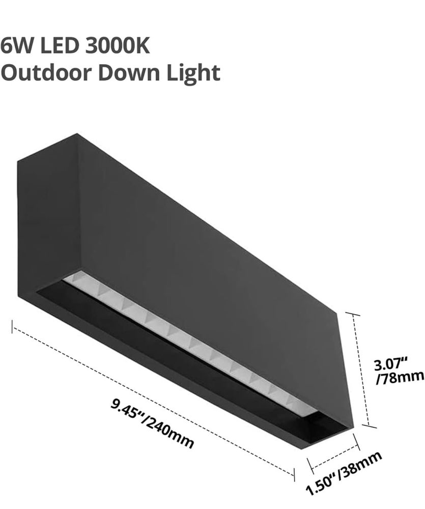 DAWALIGHT Wodoszczelna lampa ścienna IP65