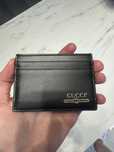 Gucci Gold Logo Cardholder skórzany
