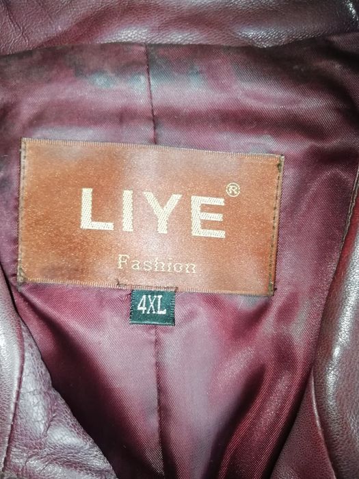 Женский кожаный плащ, бордовый Liye 4XL