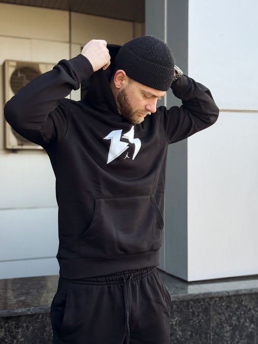Чоловіче худі чорне Jordan 23/ кофта джордан чорна тепла/ мужское худи