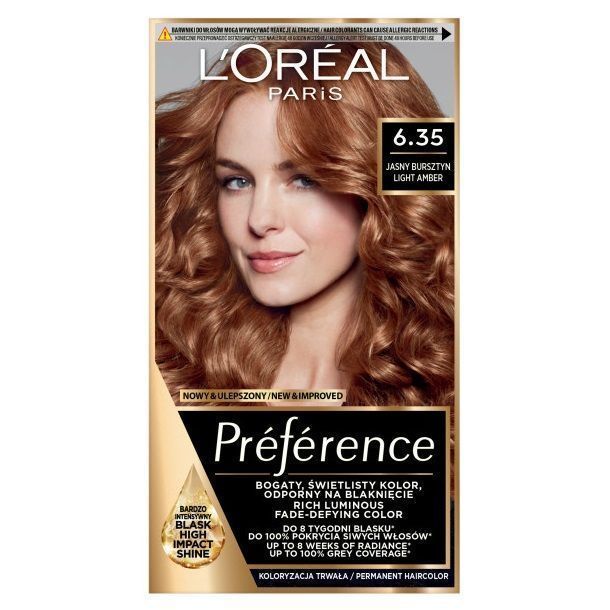 L'Oreal Paris Preference farba do włosów 6.35 Jasny Bursztyn