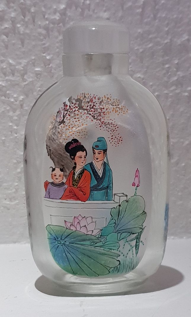 Stara chińska buteleczka malowana od wewnątrz