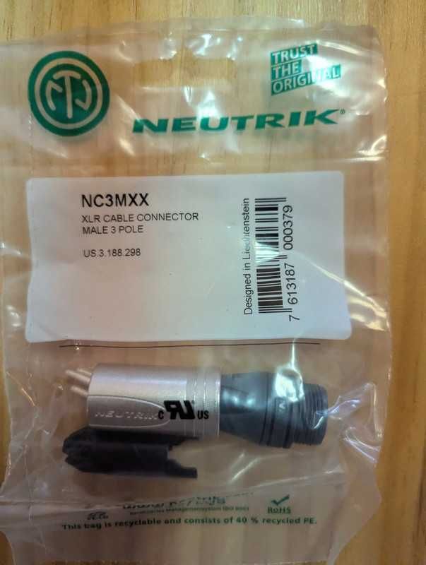 Lote de 35 Neutrik NC3MXX conectores XLR macho