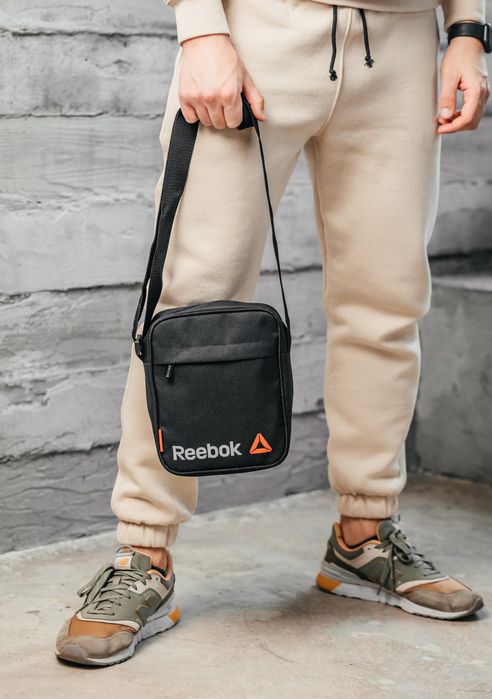 Мужская сумка через плечо Reebok, черная текстильная барсетка рибок