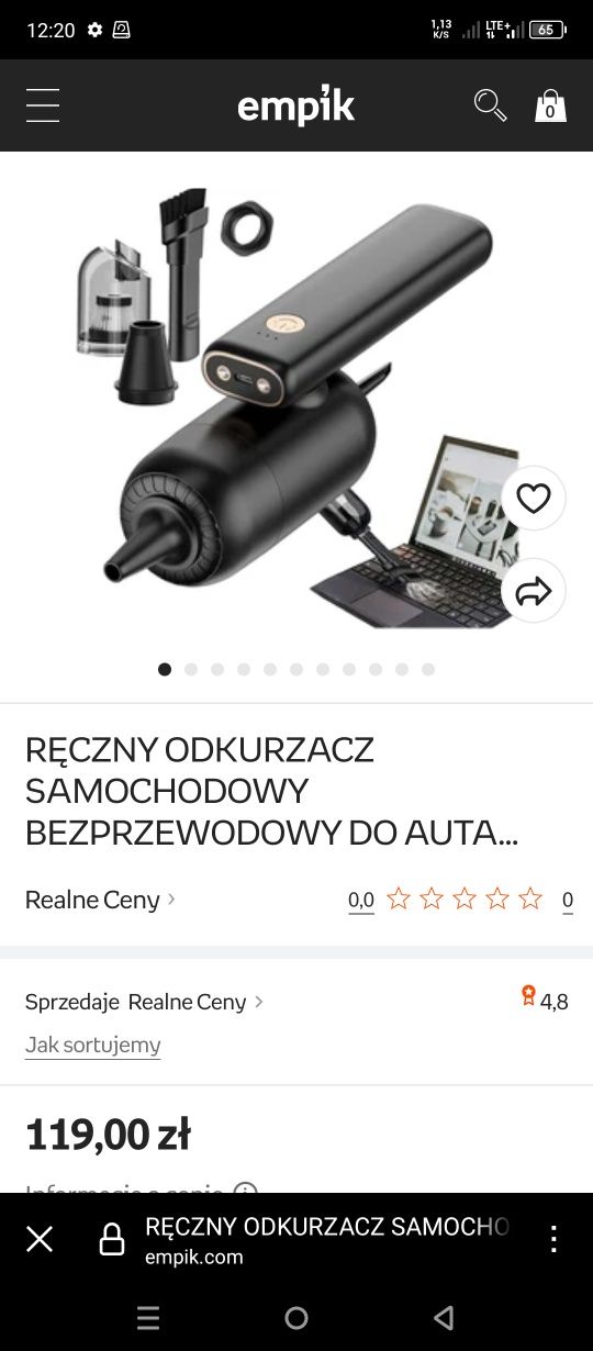 Sprzedam Nowe reczny odkurzacz samochodowy bezprzewodowy auta