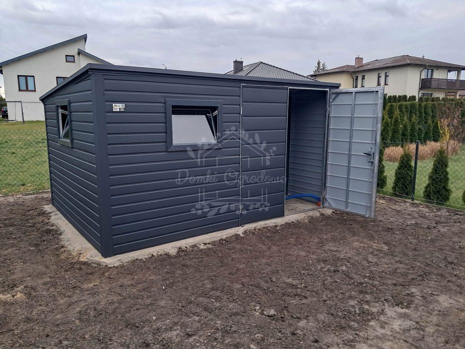 Schowek - domek ogrodowy 4x2m - brama dwuskrzydłowa  ID1020
