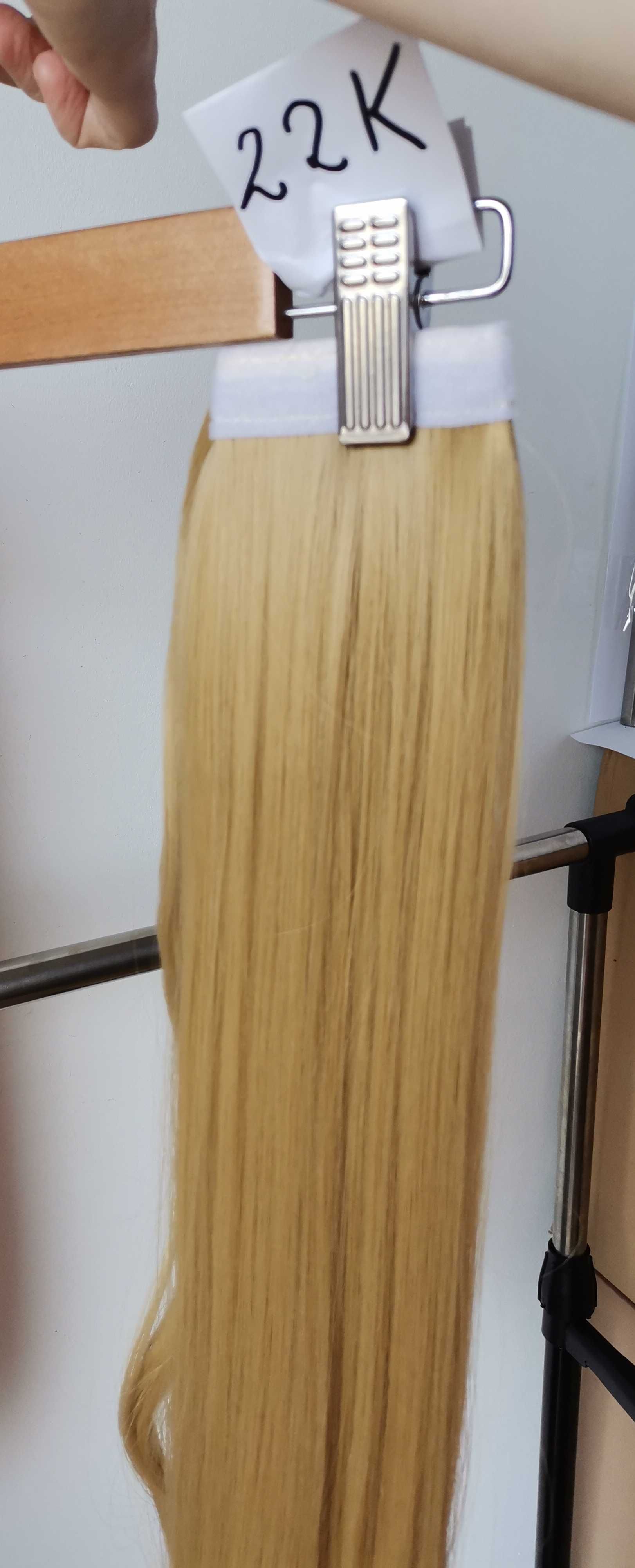 Doczepiany kucyk treska blond 22# 55 cm