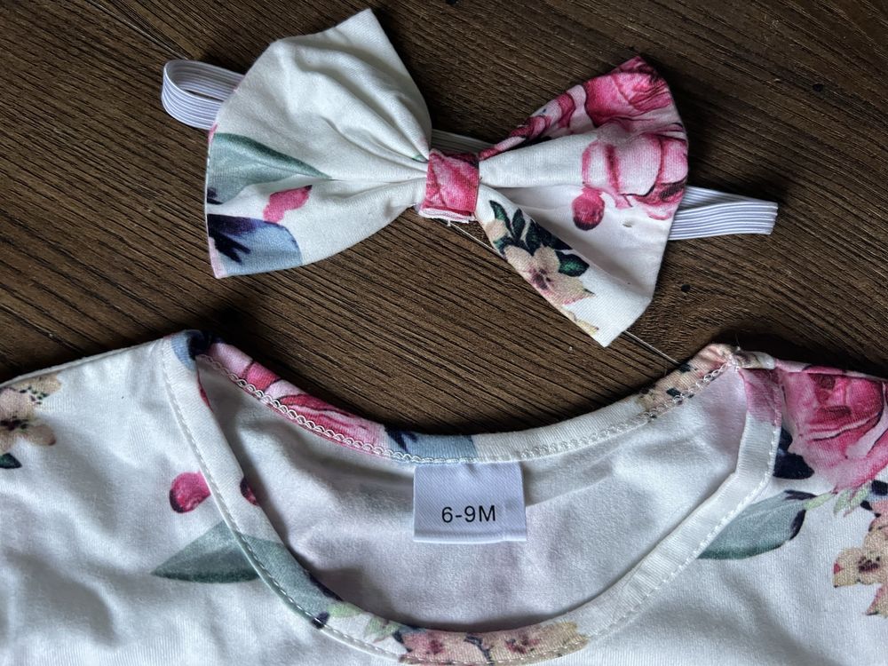Dziewczeca niemowleca sukienka tiulowa elegancka chrzest 6-9 mcy 75 80