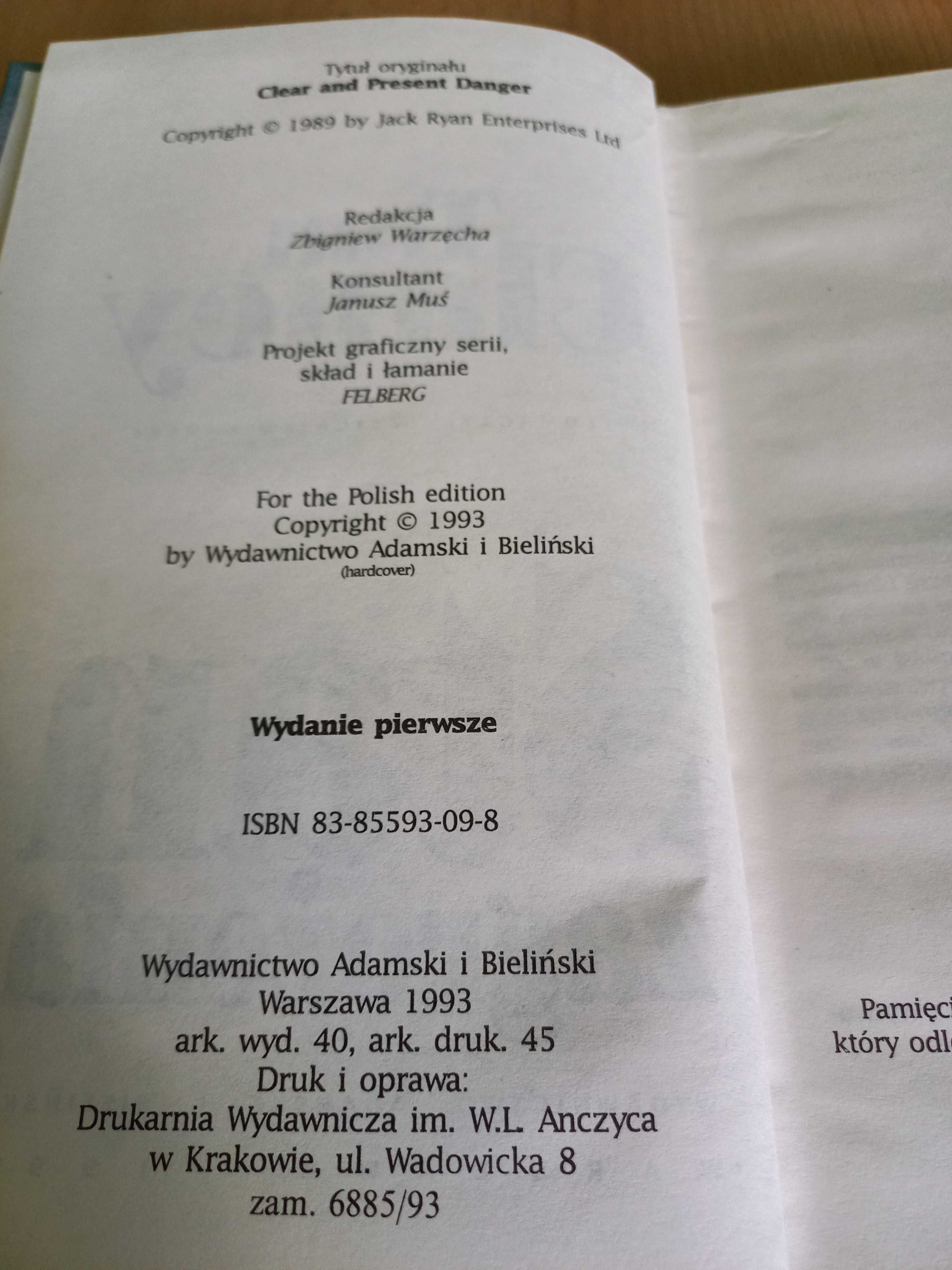 Tom Clancy Stan zagrożenia książka NOWA