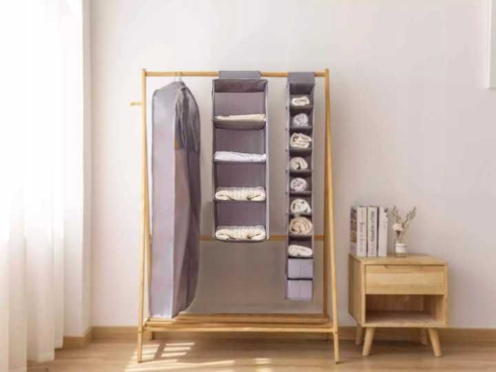 ORGANIZER do SZAFY WISZĄCA PÓŁKA. 4 półki 80cm Składana Półka 30x30 cm