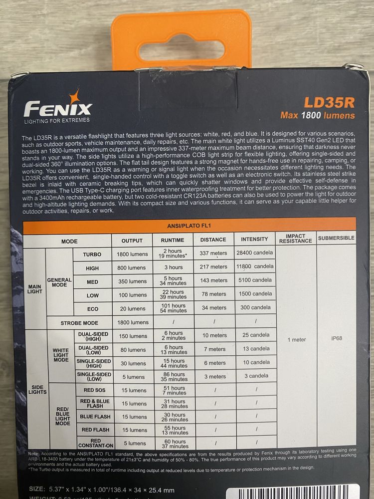 Ліхтар Fenix LD35R з акумулятором