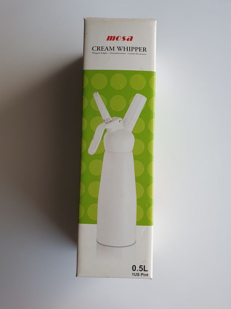 Syfon do bitej śmietany 0,5l + naboje Mosa