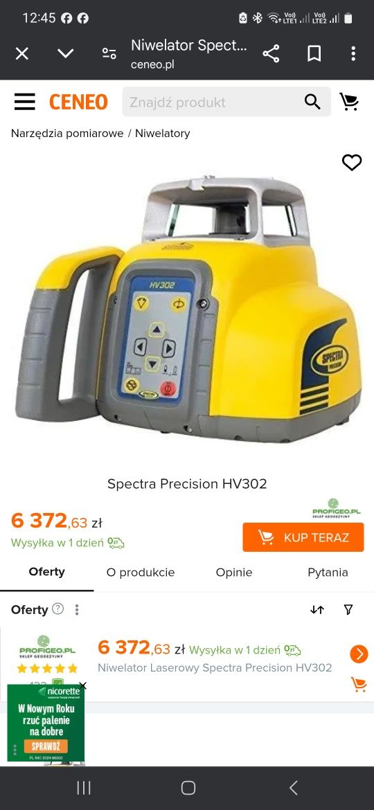 Spectra hv 302 niwelator laserowy