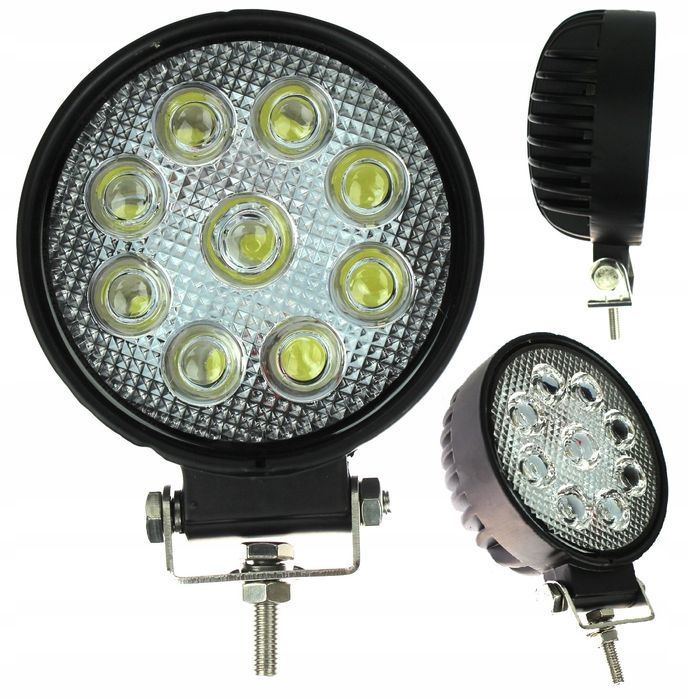 Lampa Robocza 9 Led Okrągła Halogen Epistar Pro