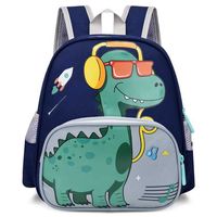 Дитячий дошкільний рюкзак з динозавром, 3-6 років, синій та сірий