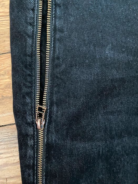 Zara Flared Zip Jeans Black