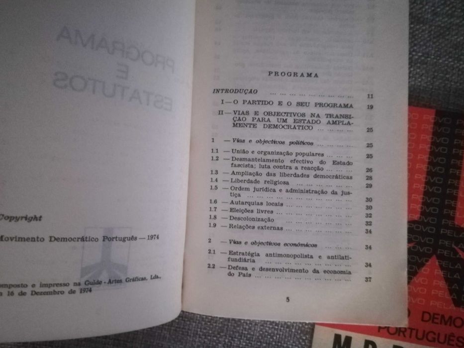 programa e estatutos MDP / CDE