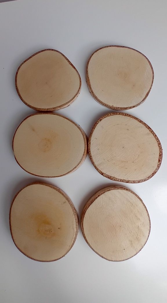 Plaster drewna podstawek pod kubek - 6 szt