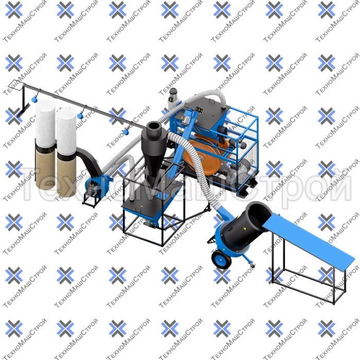 Ударный пресс для брикетов с соломы, опилок и шелухи
